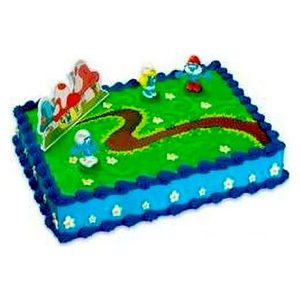 4 piece Smurf cake topper
